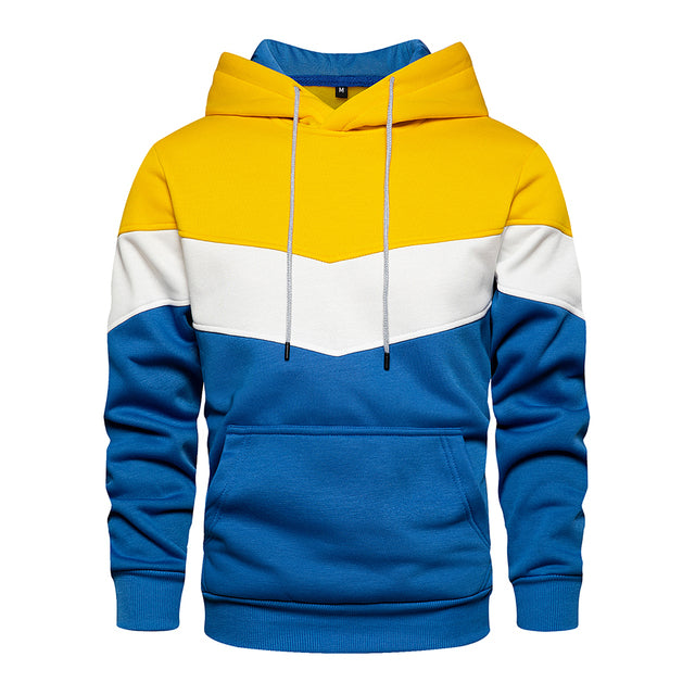 Herren-Kapuzenpullover aus Fleece mit Farbblockdesign