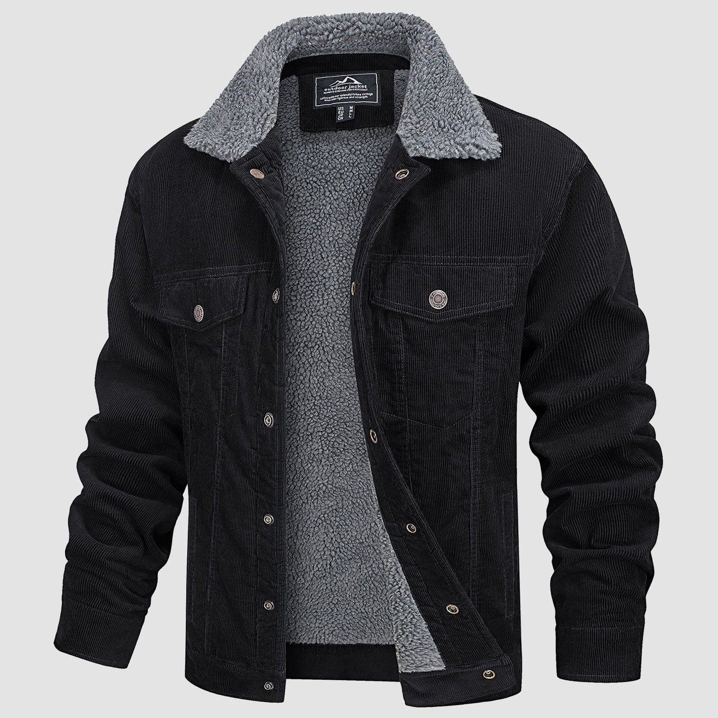 Komfortable Cordjacke mit Fleece-Innenfutter
