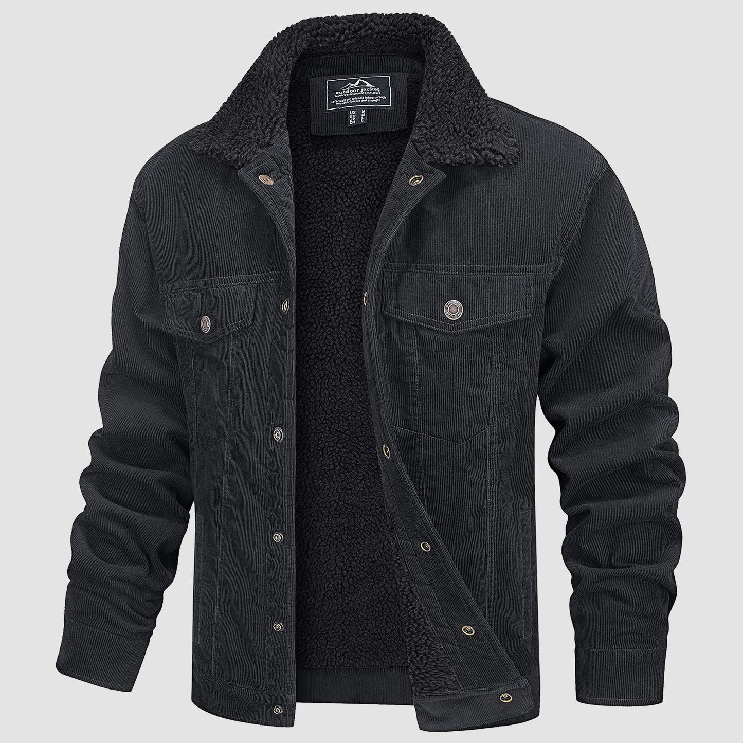 Komfortable Cordjacke mit Fleece-Innenfutter