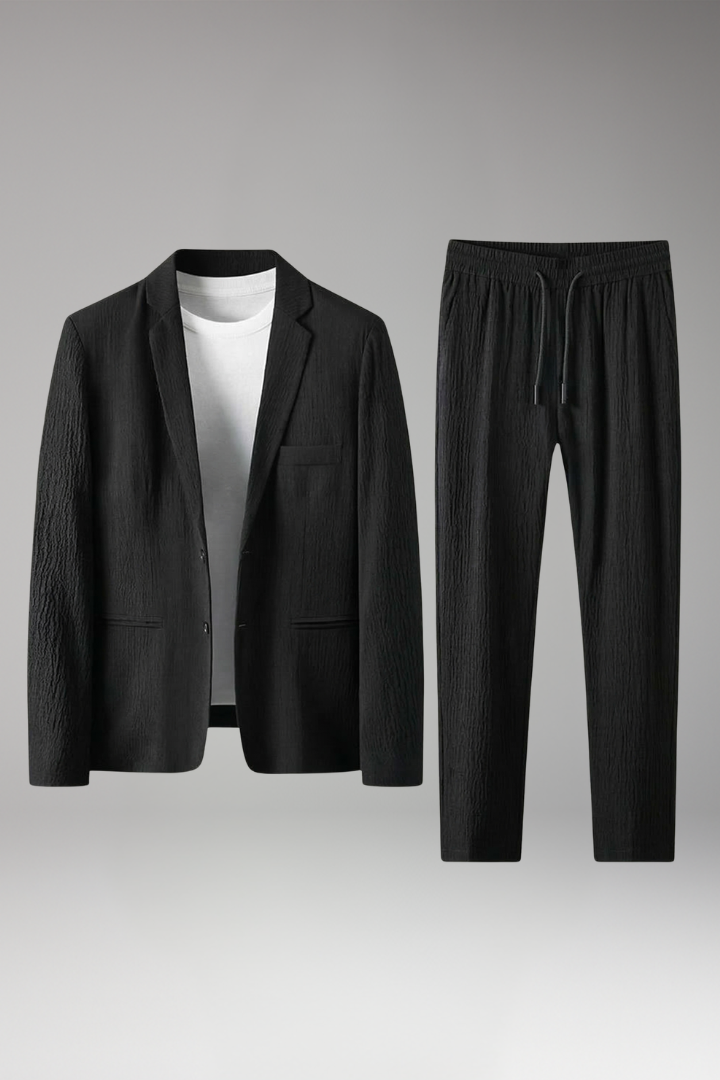 MODEGEIST Herren Anzug-Set Blazer Hose Reverskragen Business