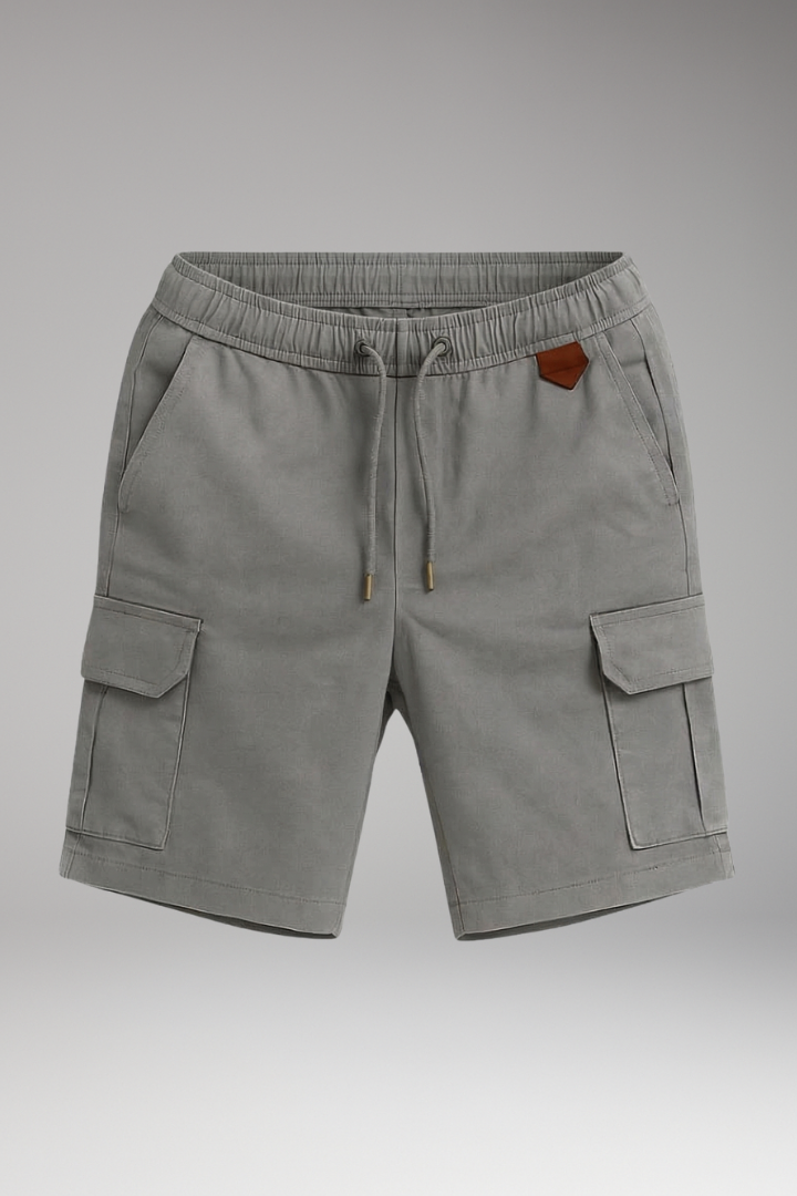 MODEGEIST Herren Cargo-Shorts Elastikbund Kordelzug