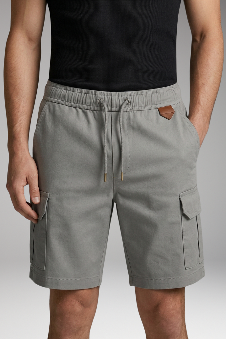 MODEGEIST Herren Cargo-Shorts Elastikbund Kordelzug Seitentaschen Sommer