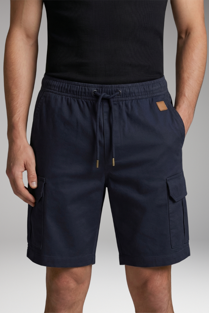 MODEGEIST Herren Cargo-Shorts Elastikbund Kordelzug Seitentaschen Sommer