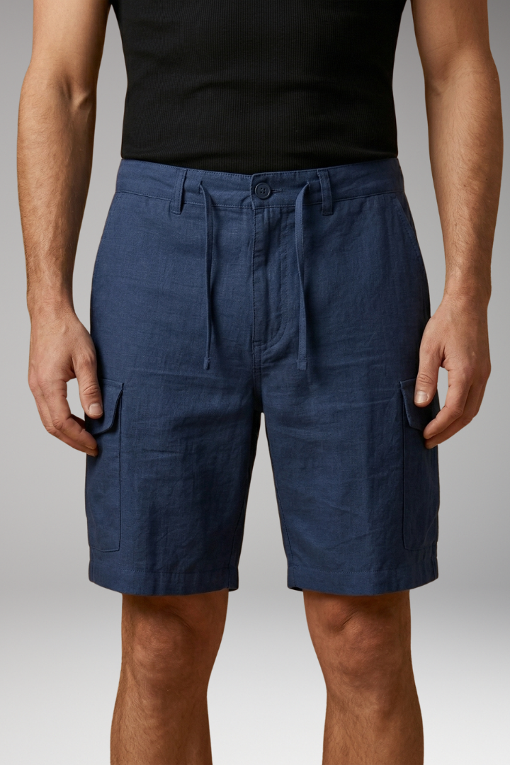 MODEGEIST Herren Cargo-Shorts Elastikbund Mehrere Taschen
