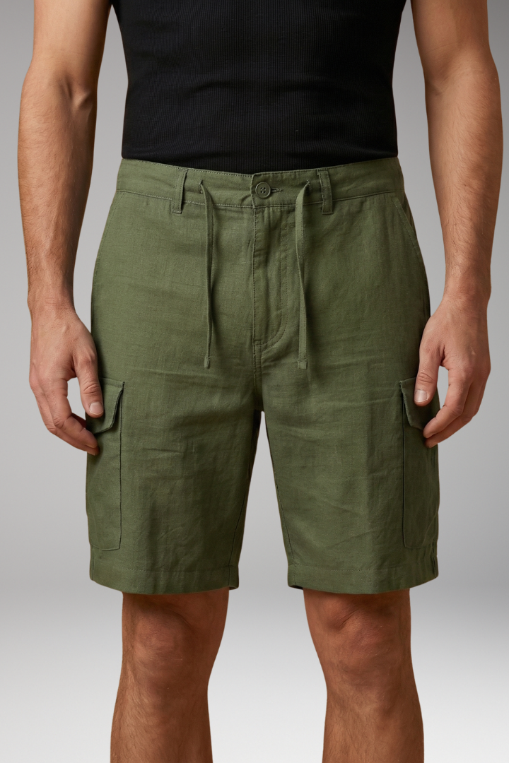 MODEGEIST Herren Cargo-Shorts Elastikbund Mehrere Taschen