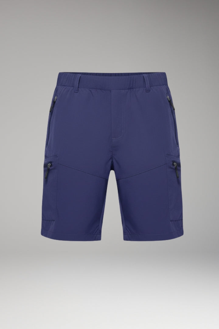 MODEGEIST Herren Cargo-Shorts Elastikbund Reißverschluss-Taschen