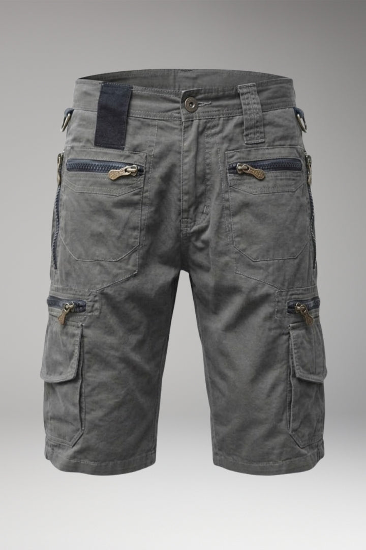 MODEGEIST Herren Cargo-Shorts khaki Baumwolle mehrere Taschen