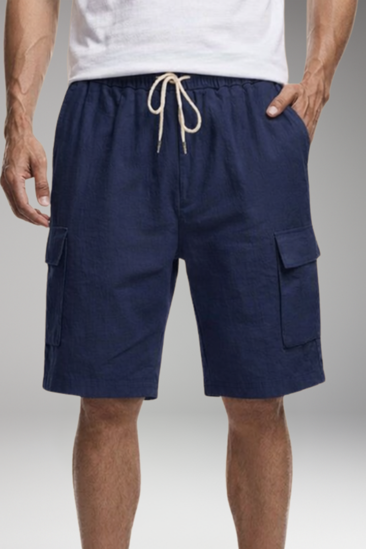 MODEGEIST Herren Cargo-Shorts mit Kordelzug und Taschen