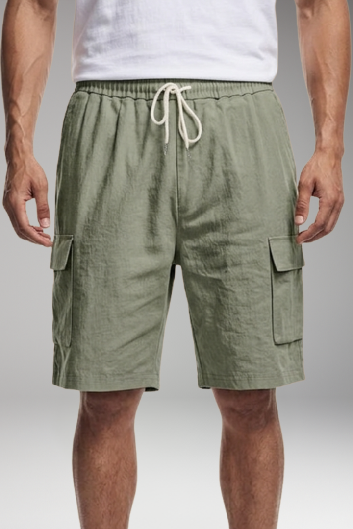 MODEGEIST Herren Cargo-Shorts mit Kordelzug und Taschen
