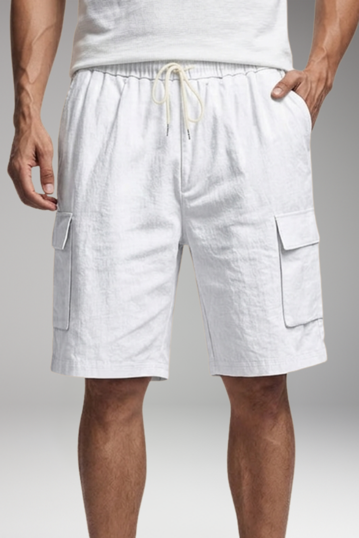 MODEGEIST Herren Cargo-Shorts mit Kordelzug und Taschen
