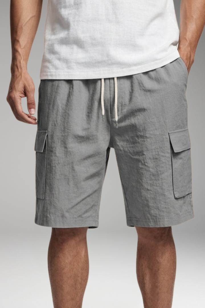 MODEGEIST Herren Cargo-Shorts mit Kordelzug und Taschen
