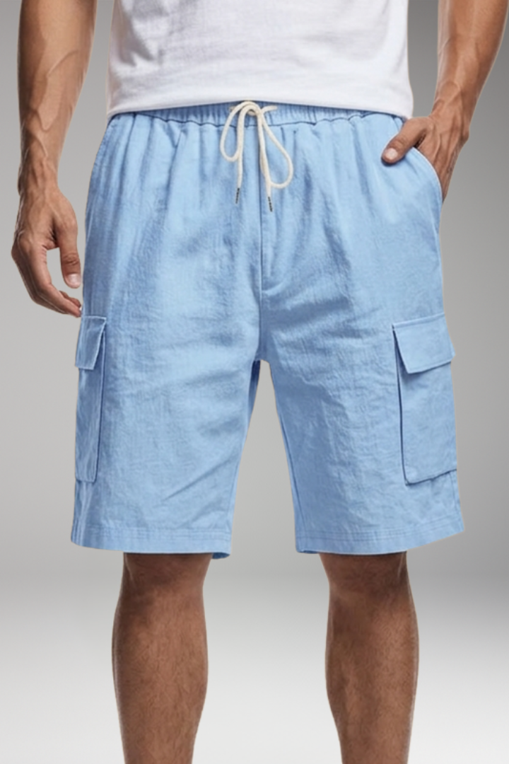 MODEGEIST Herren Cargo-Shorts mit Kordelzug und Taschen