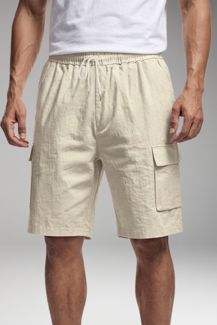 MODEGEIST Herren Cargo-Shorts mit Kordelzug und Taschen