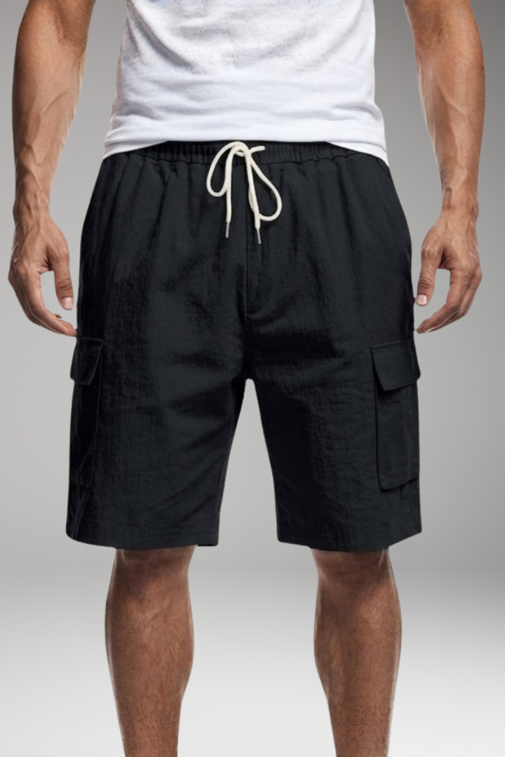 MODEGEIST Herren Cargo-Shorts mit Kordelzug und Taschen