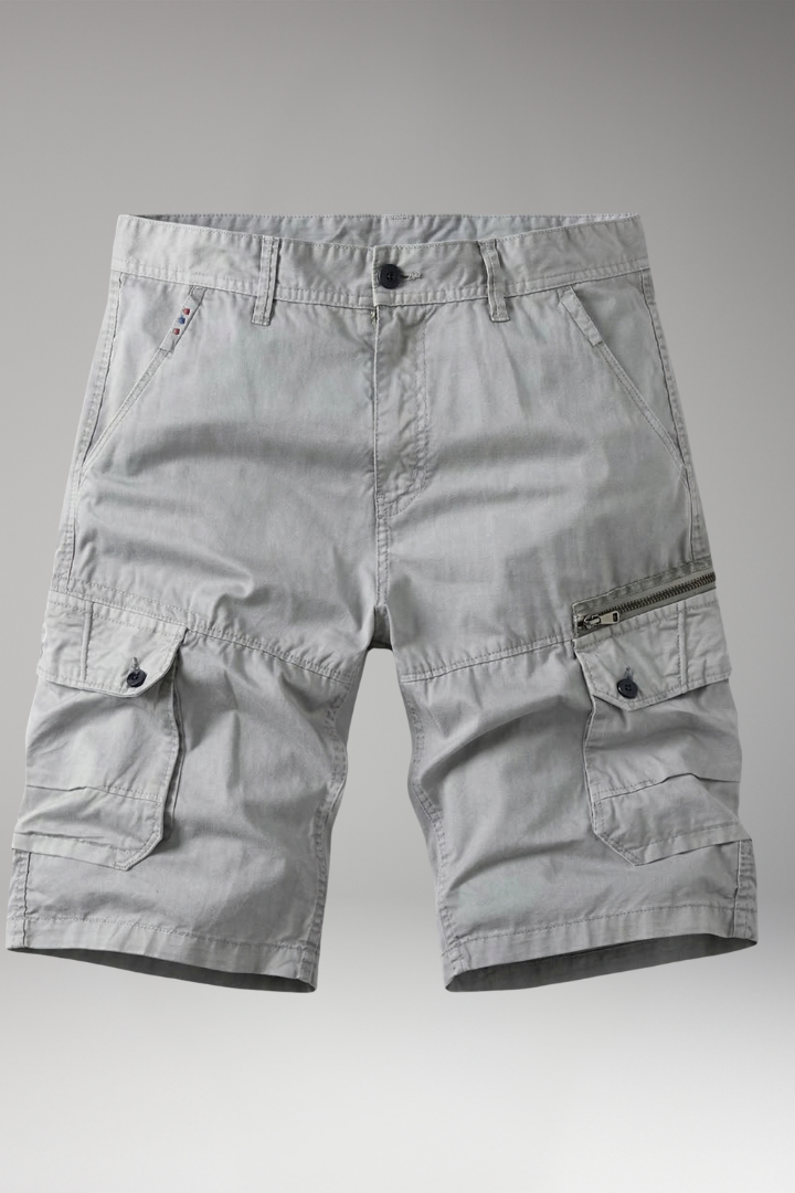 MODEGEIST Herren Cargo-Shorts Zip-Taschen Khaki