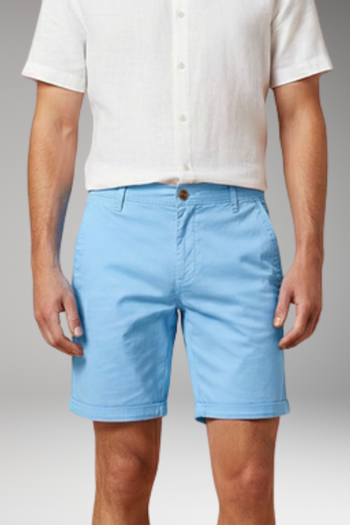 MODEGEIST Herren Shorts Elastikbund Knopfverschluss Sommer casual
