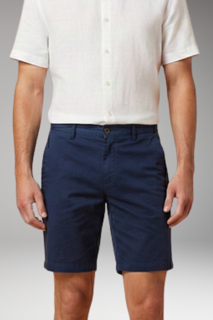 MODEGEIST Herren Shorts Elastikbund Knopfverschluss Sommer casual