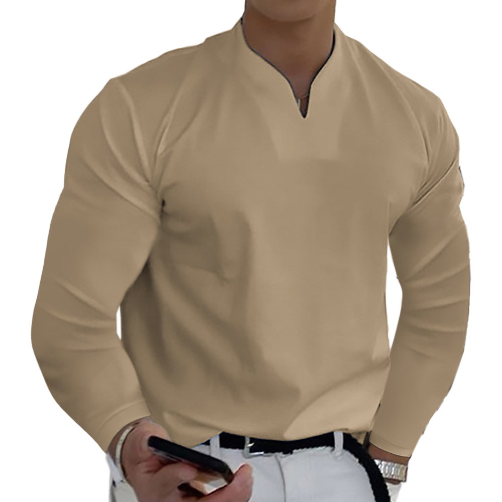 Crispin Baumwoll-T-Shirt für Herren, lässig, Langarm