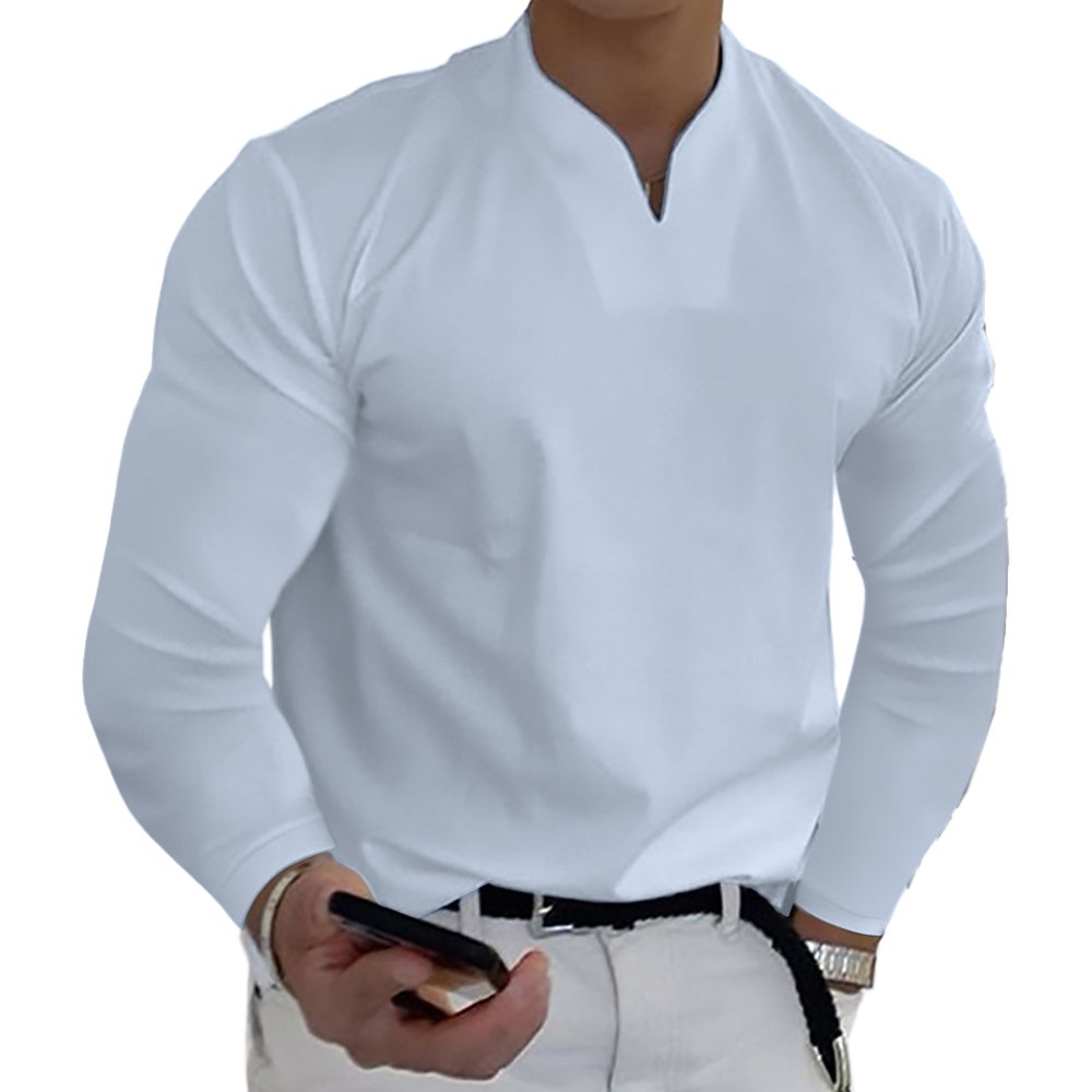 Crispin Baumwoll-T-Shirt für Herren, lässig, Langarm