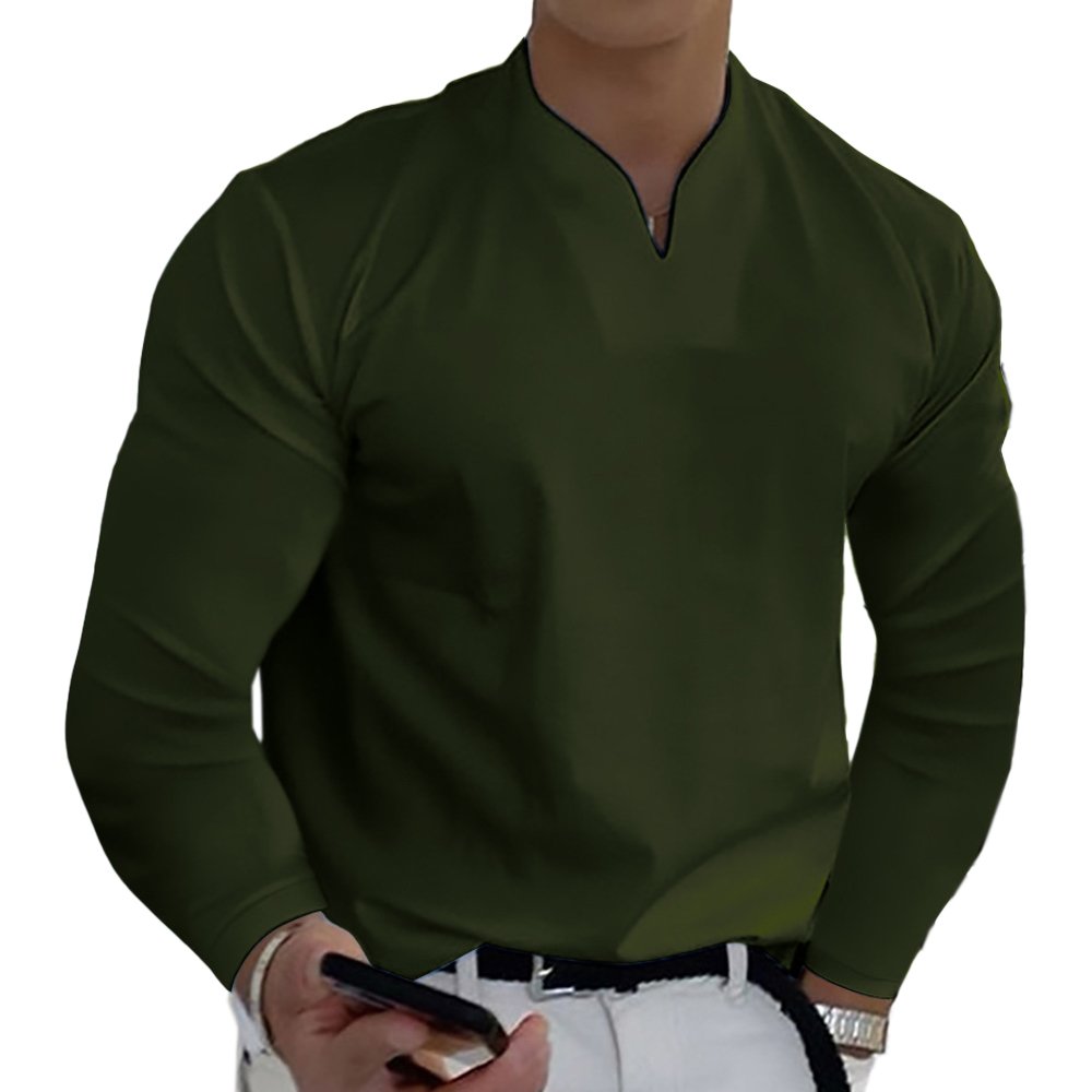 Crispin Baumwoll-T-Shirt für Herren, lässig, Langarm