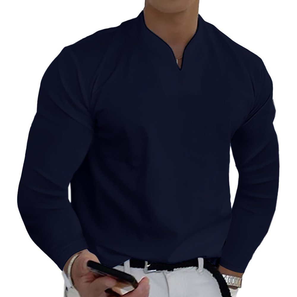 Crispin Baumwoll-T-Shirt für Herren, lässig, Langarm