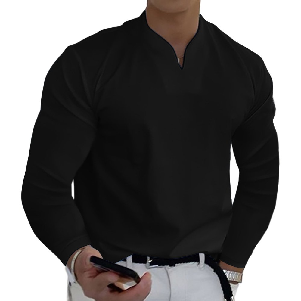Crispin Baumwoll-T-Shirt für Herren, lässig, Langarm
