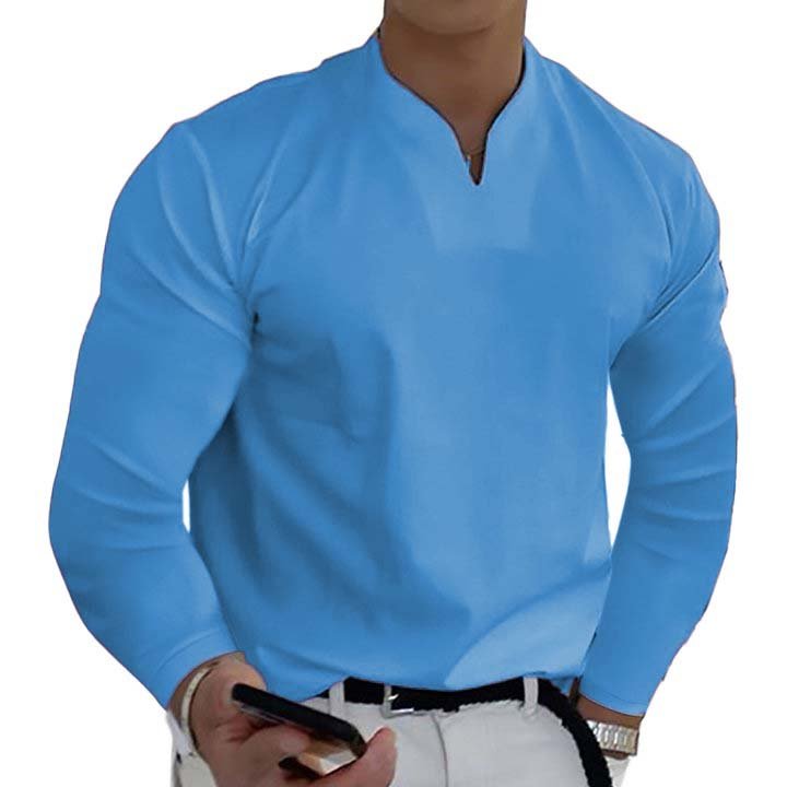 Crispin Baumwoll-T-Shirt für Herren, lässig, Langarm