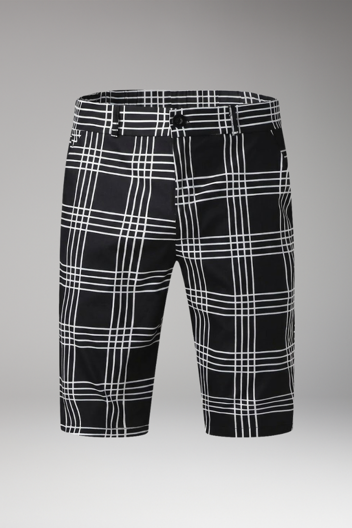 MODEGEIST Herren Bermuda-Shorts Karo-Muster Seitentaschen