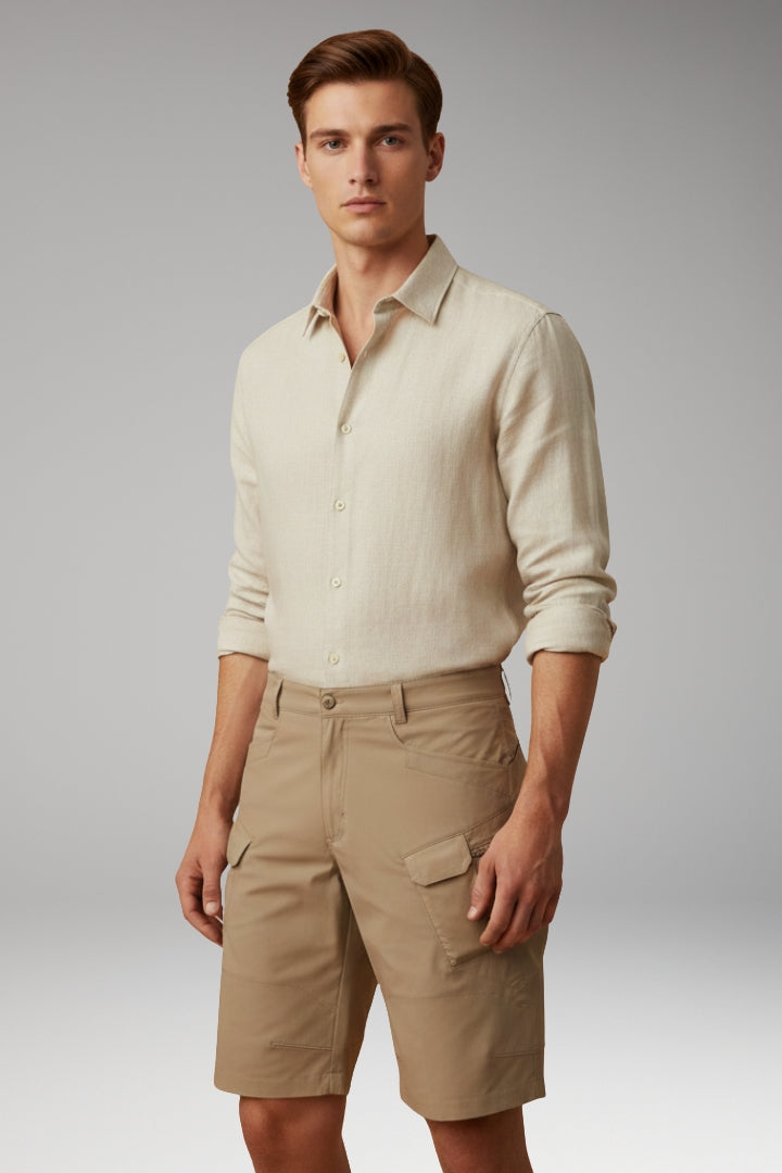 MODEGEIST Herren Sommer-Shorts Verstellbar Reißverschluss-Taschen Outdoor