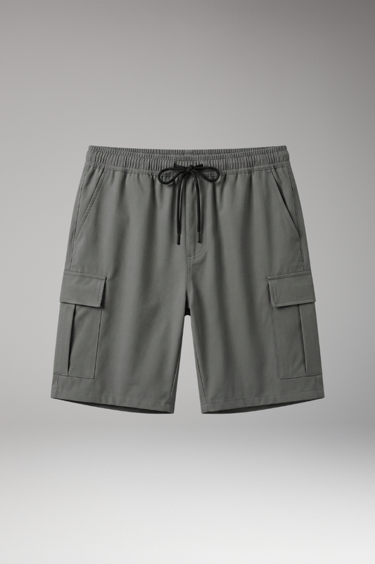 Men’s Cargo Shorts with Drawstring Waistband and Knee-Length Cut - Street-Wave