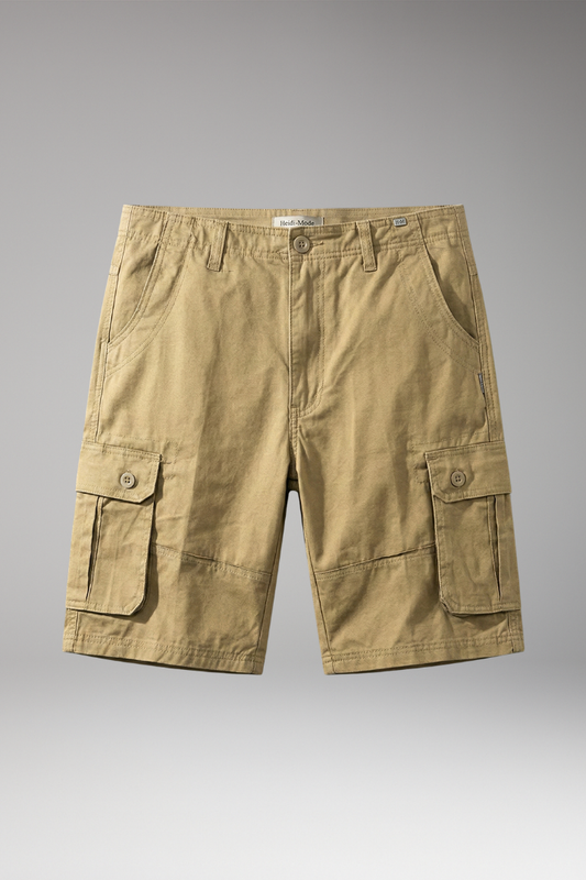 Men’s Summer Cargo Shorts with Button Fastening and Side Pockets - Street-Wave