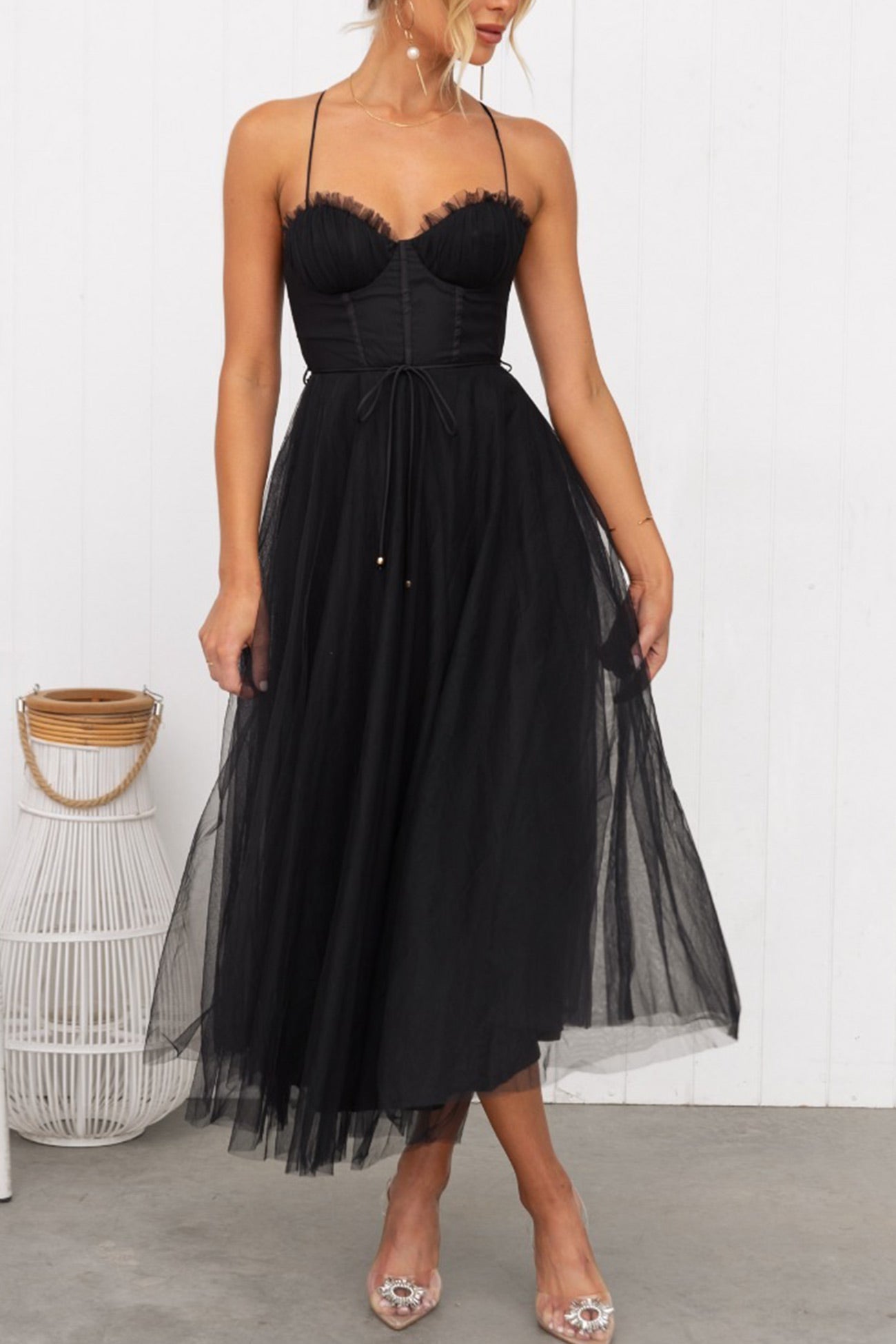 MODEGEIST Schnür-Cami-Kleid mit Korsett
