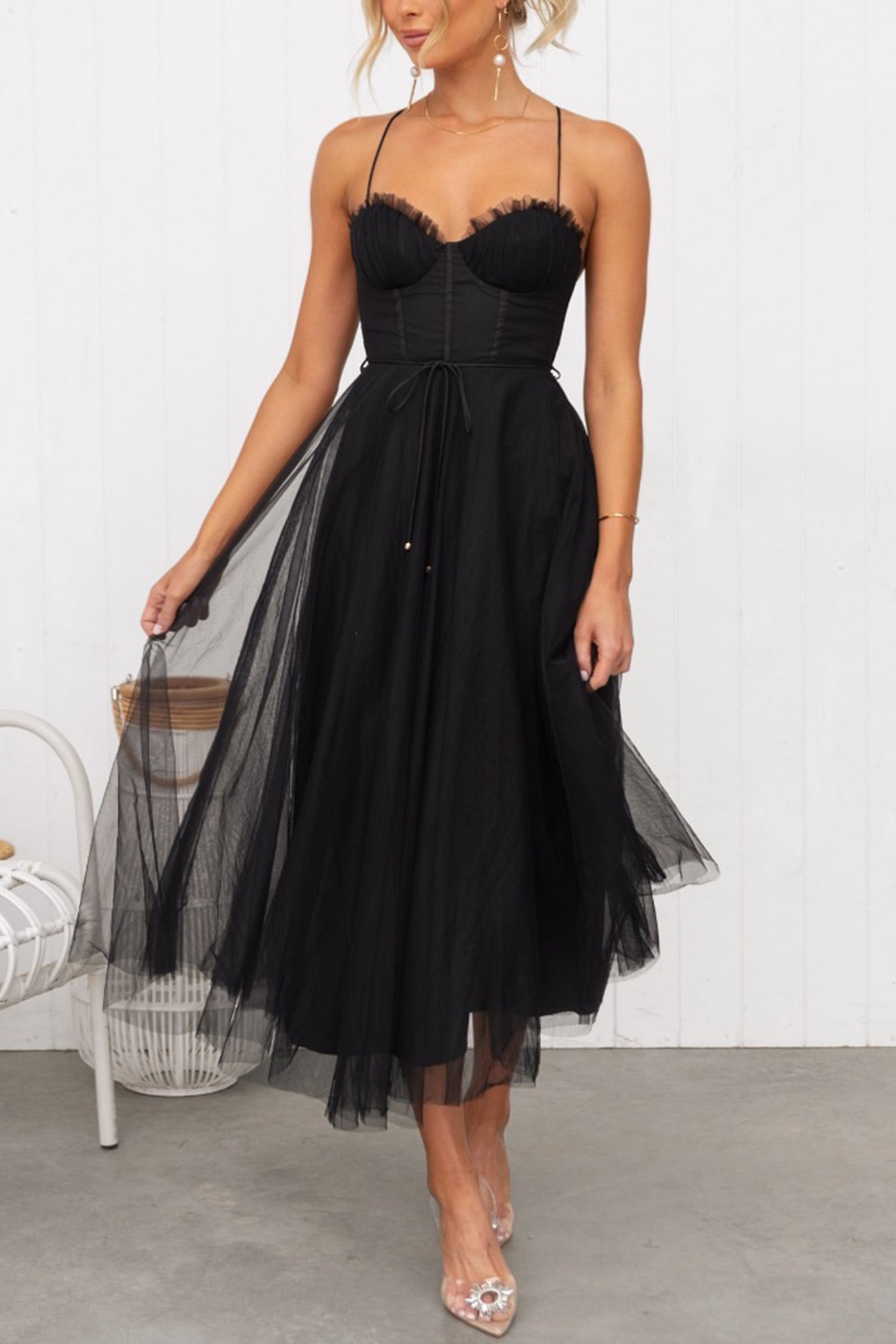 MODEGEIST Schnür-Cami-Kleid mit Korsett