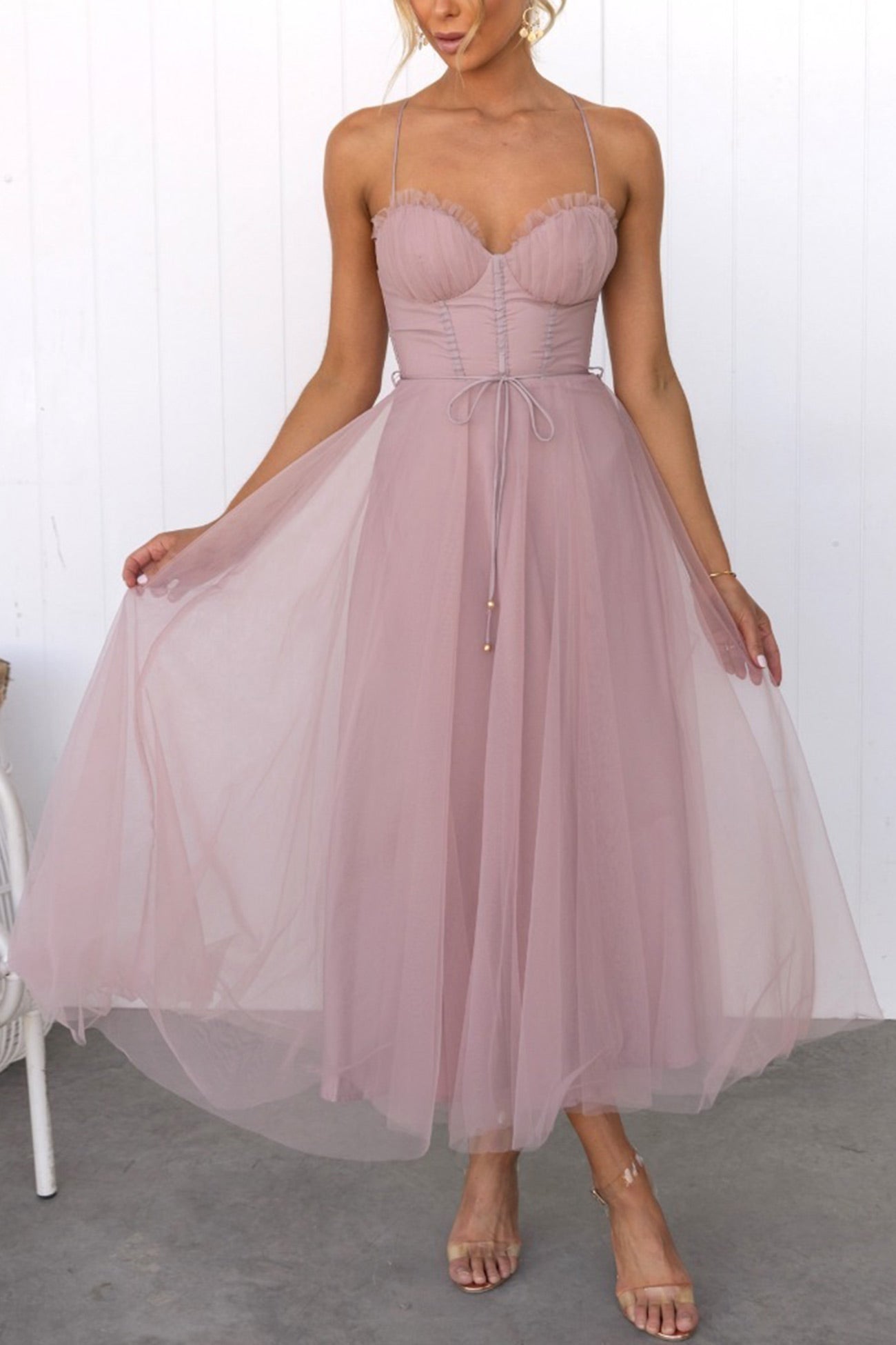 MODEGEIST Schnür-Cami-Kleid mit Korsett