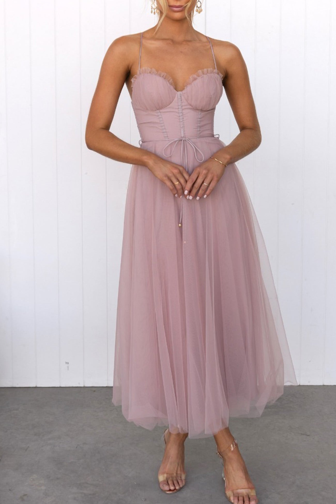 MODEGEIST Schnür-Cami-Kleid mit Korsett