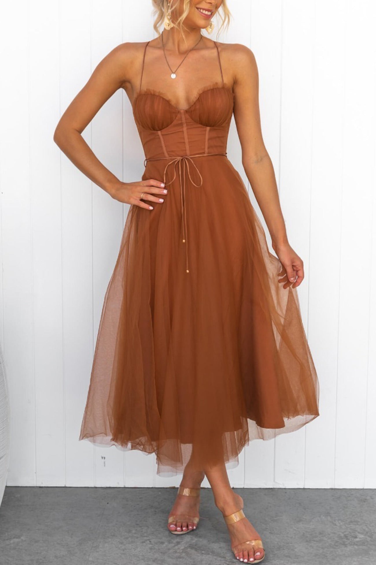 MODEGEIST Schnür-Cami-Kleid mit Korsett