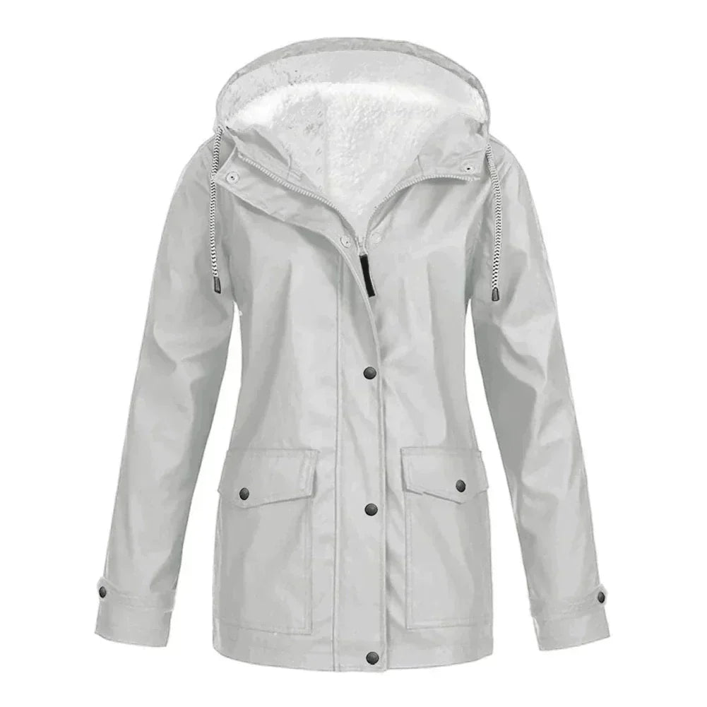 ModeGeist | Damen Winter Gefütterte Winddichte Regenjacke