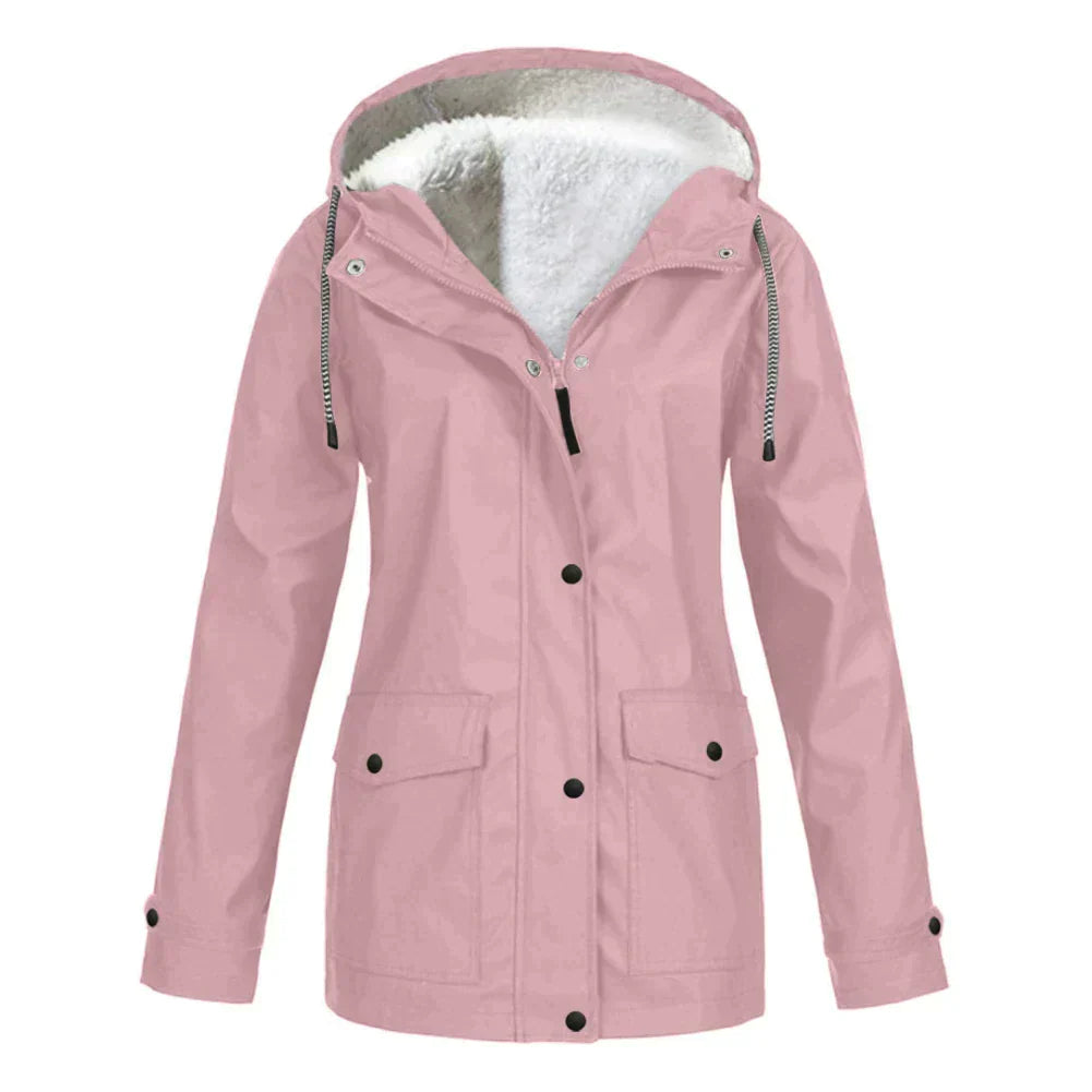 ModeGeist | Damen Winter Gefütterte Winddichte Regenjacke