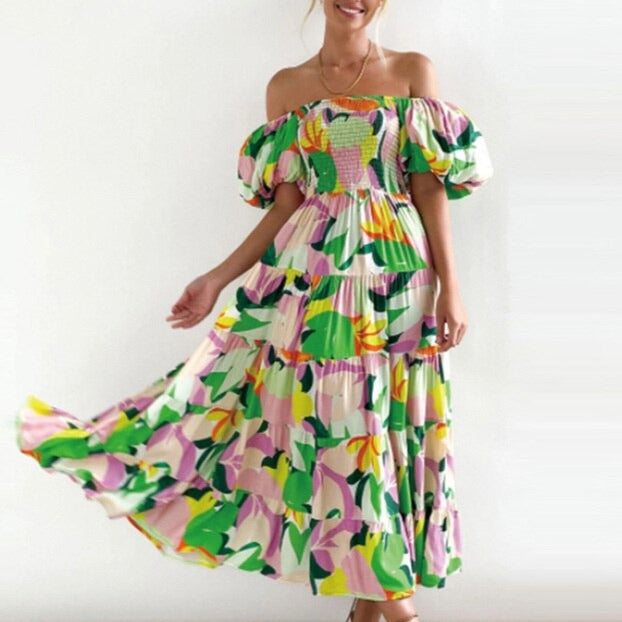 Sommerkleid Katharina mit buntem Muster