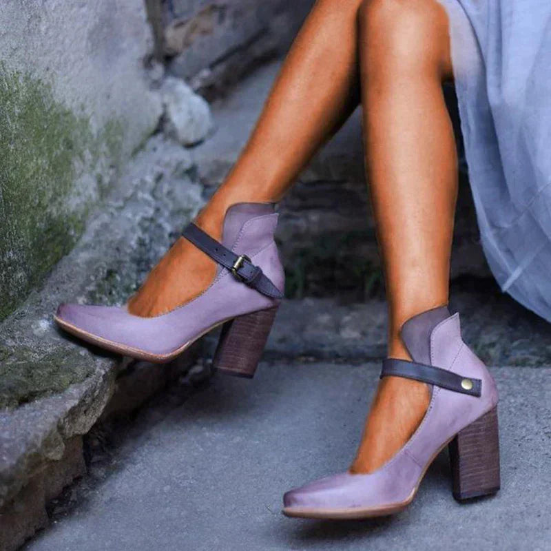 MODEGEIST Damen Absatz-Sandalen Riemchen Verstellbare Schnalle
