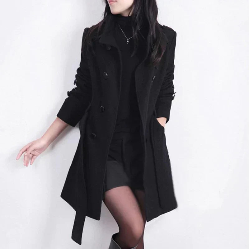 ModeGeist | Stylischer Damen-Wintermantel mit Gürtel