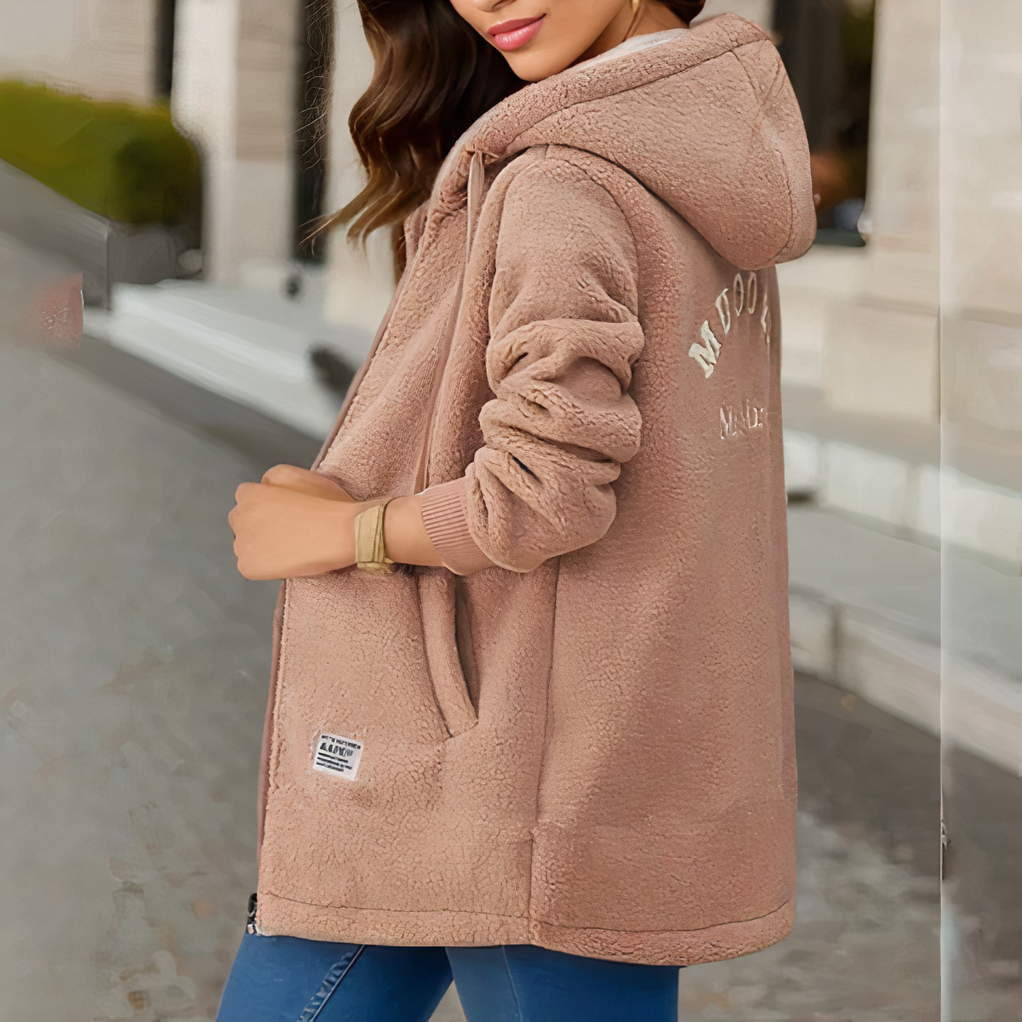 ModeGeist | Damen Fleecejacke mit Kapuze