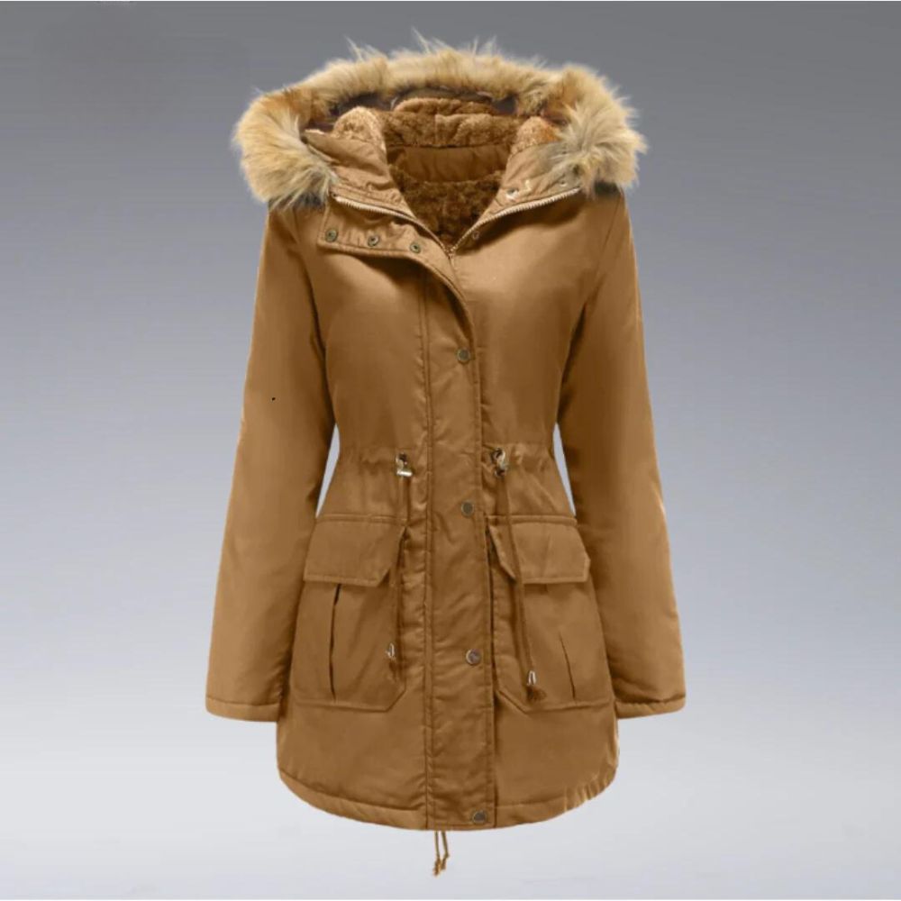 Hochwertiger Damen Wintermantel mit Windschutz - Nikki