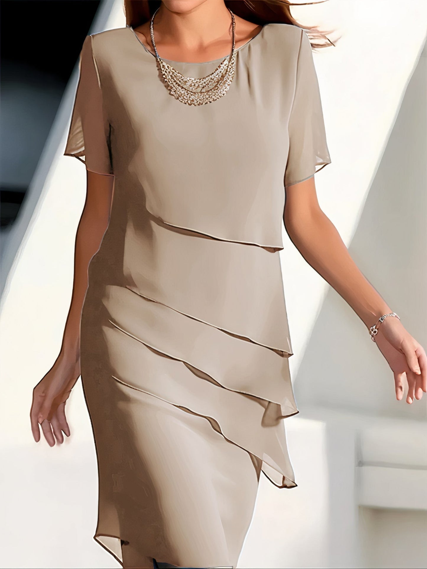 Plissiertes Chiffonkleid Nadine