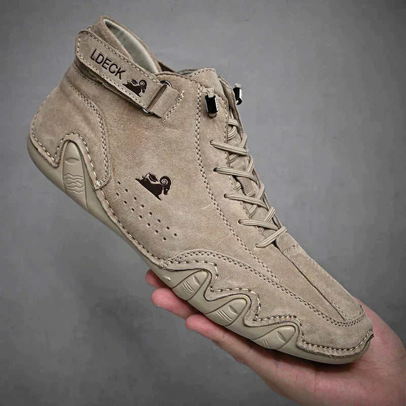 Erik: Komfortable Kunstleder-Barfußschuhe mit rutschfester Sohle