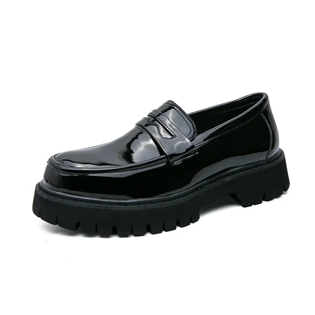 Herren-Loafer mit hoher Plattformsohle und dicken Sohlen