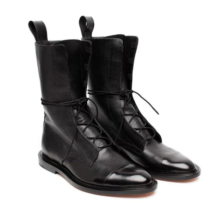 MODEGEIST Damen Vintage Stiefel Klassisches Design Wade Leder-Optik