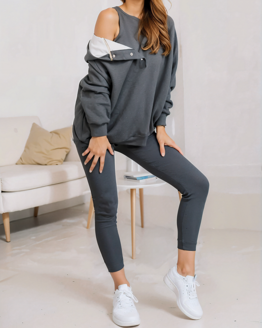 SILKE: Sweatshirt, Leggings und Oberteil-Set