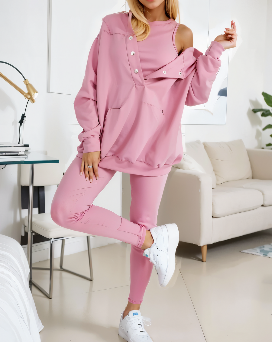 SILKE: Sweatshirt, Leggings und Oberteil-Set
