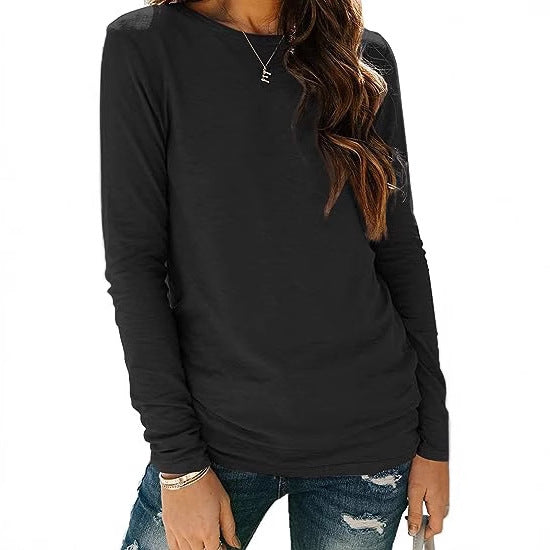 Damen lässiges Longsleeve-Shirt mit dekorativem Raffung ModeGeist